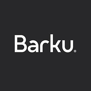 Barku logo, white on black
