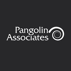 Pangolin Associates logo, white on black