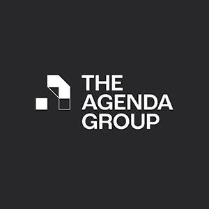 The Agenda Group logo, white on black