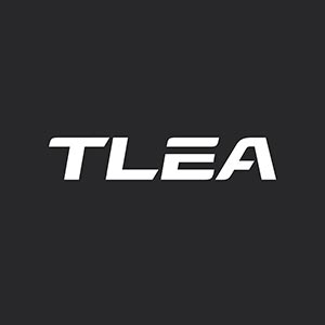 TLEA logo, white on black