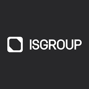 ISGroup logo, white on black