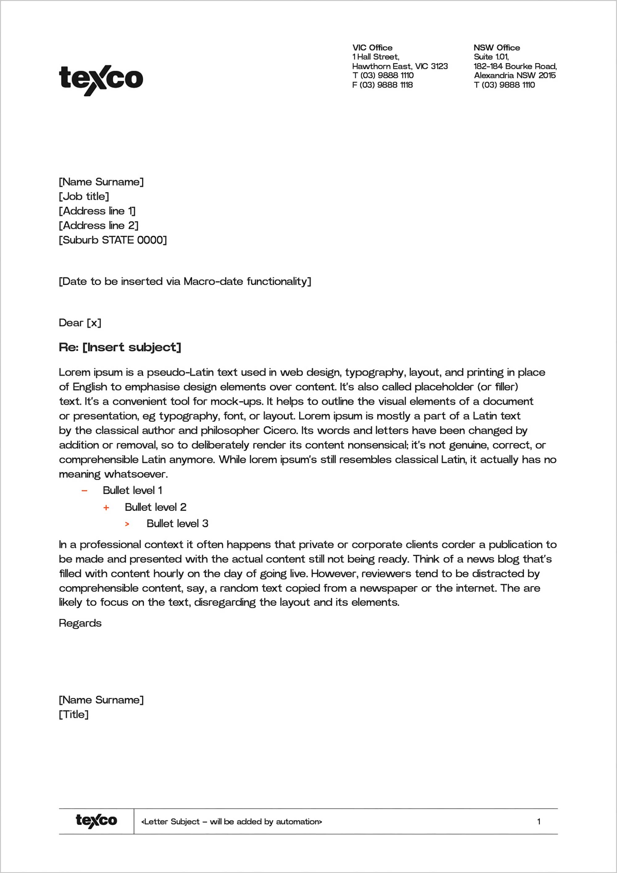 Word templates designs of pages from A4 template.