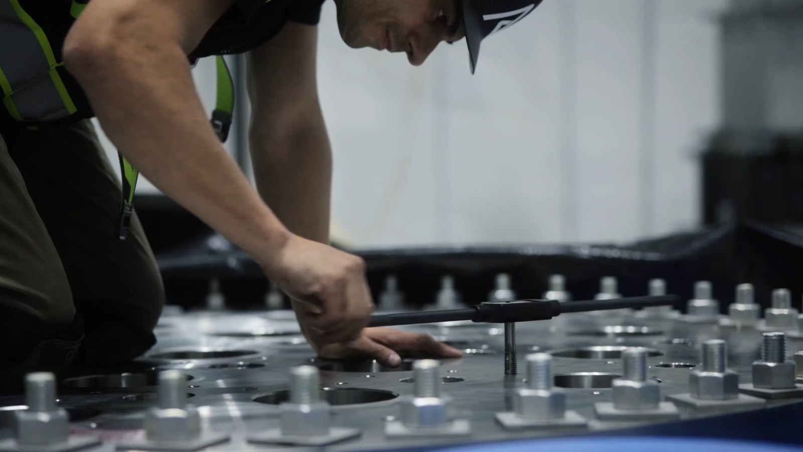 An Aalo engineer working on reactor core hardware