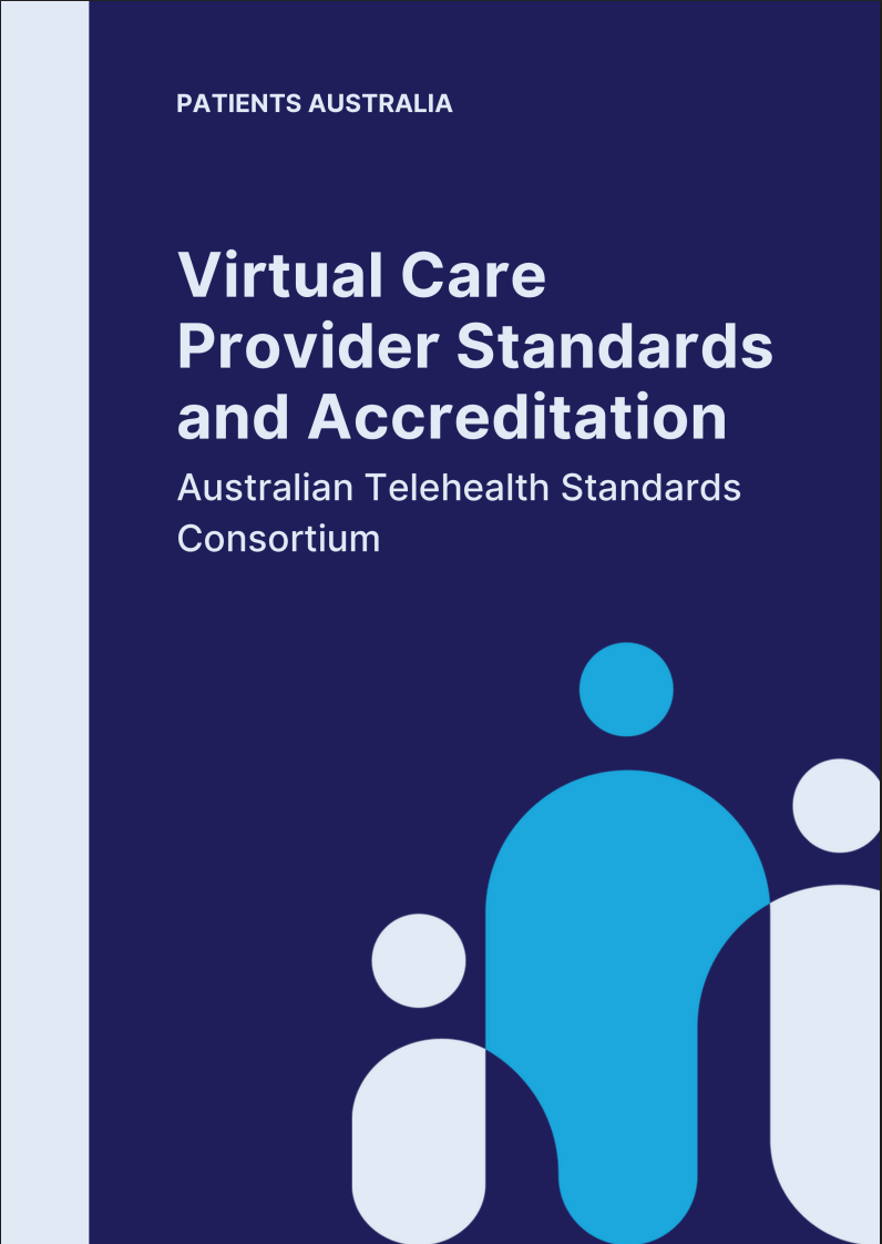 Cover of the Virtual Care Provider Standards and Accreditation, Australian Telehealth Standards Consortium