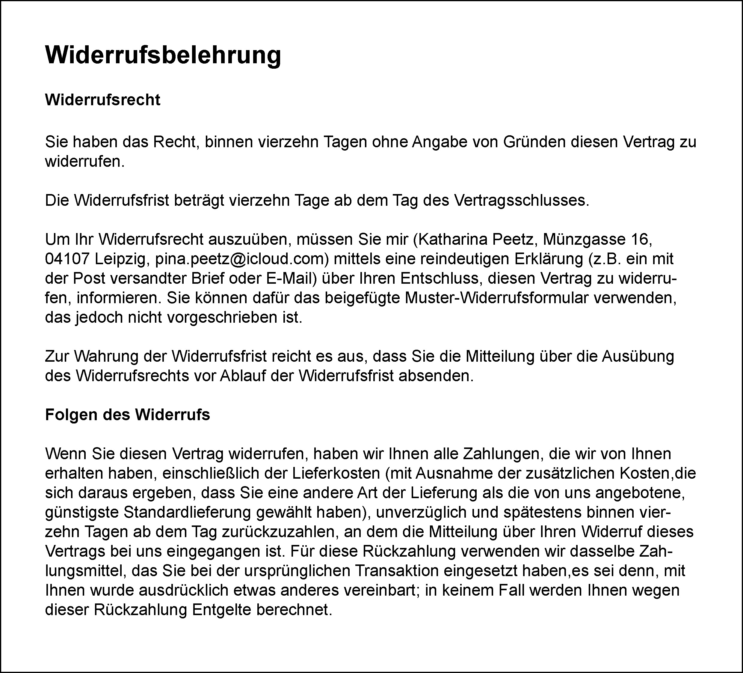 Widerrufsbelehrung