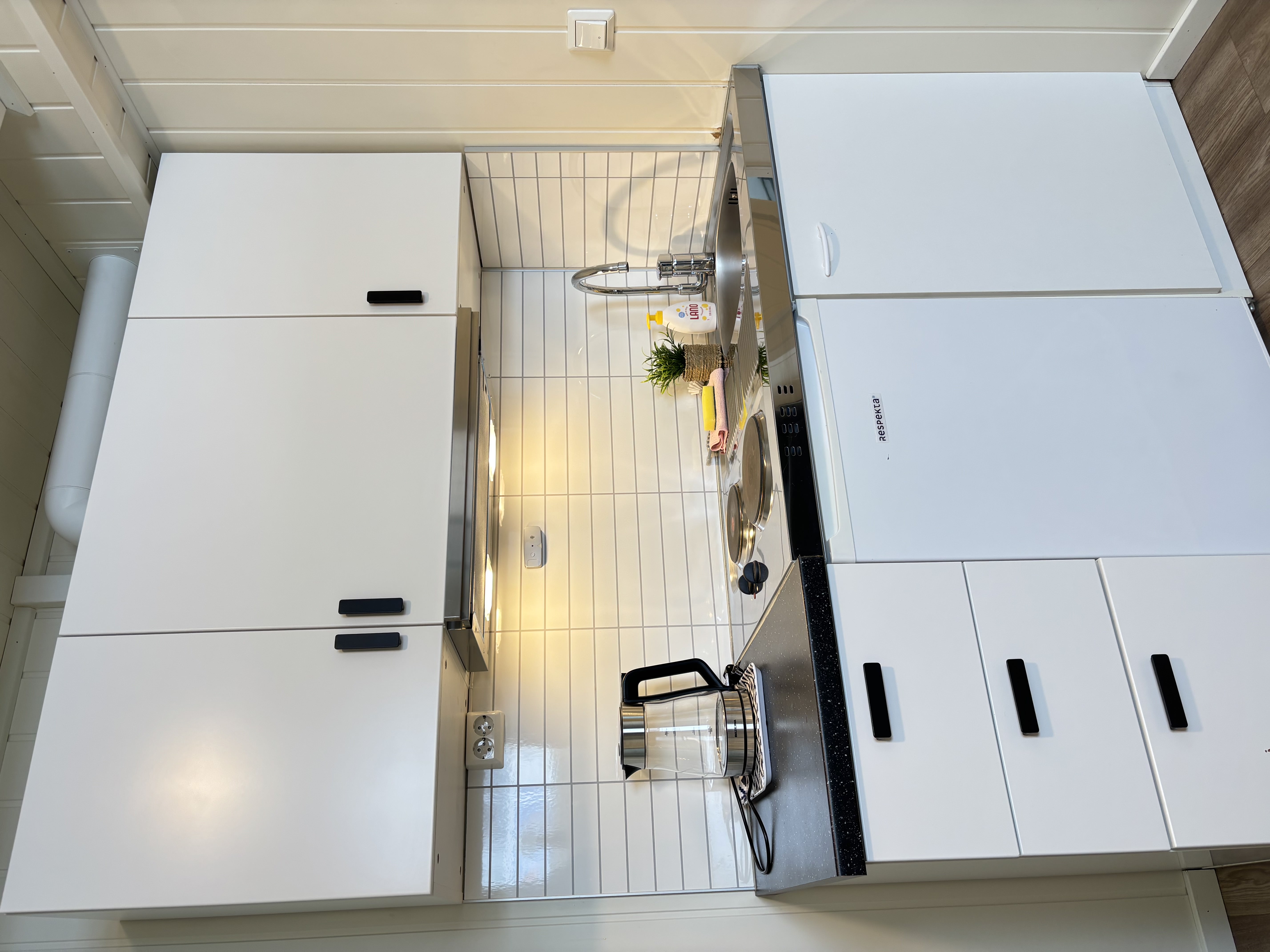 gray couch and white wooden table