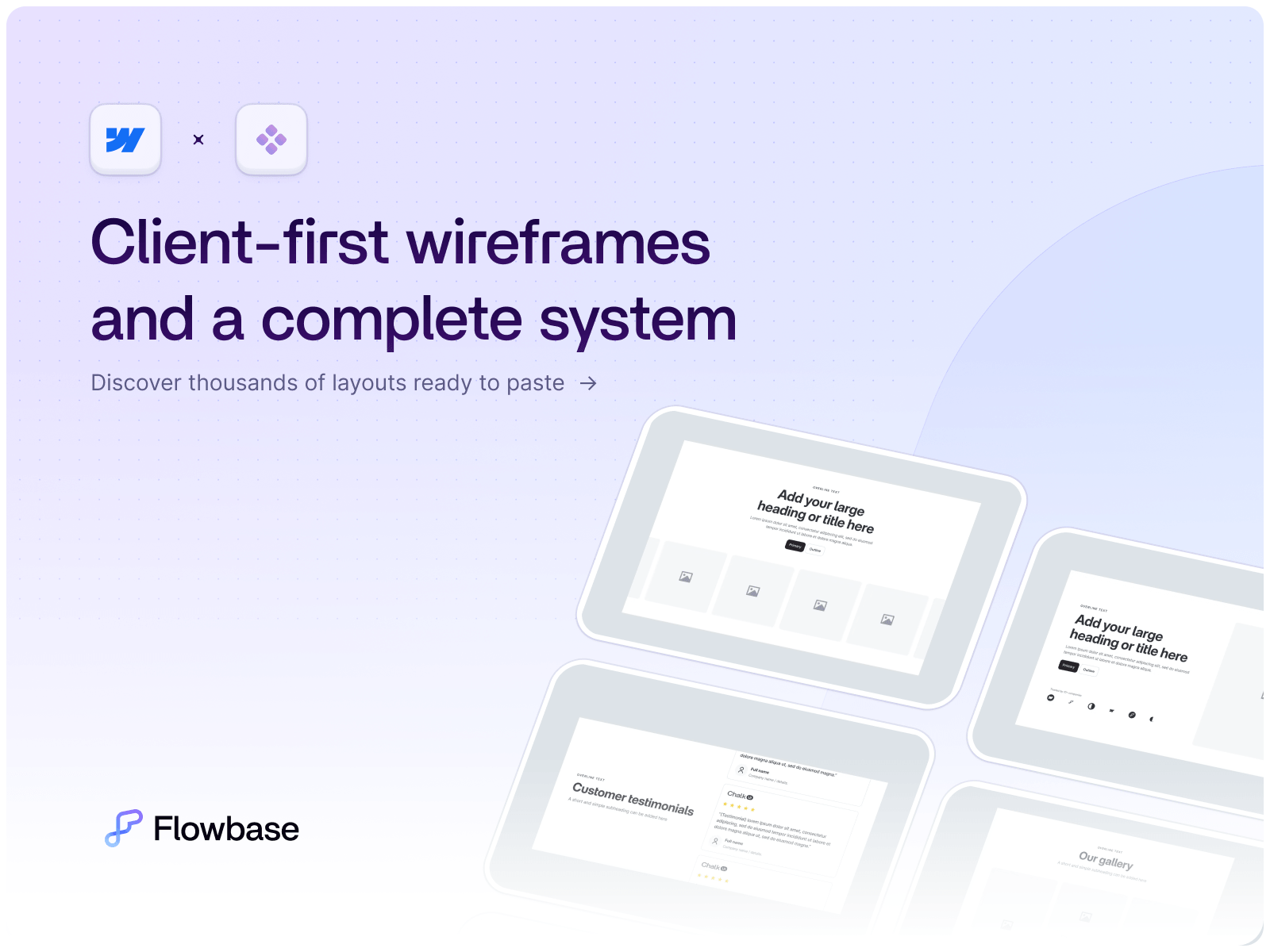 Flowbase App Webflow Wireframes