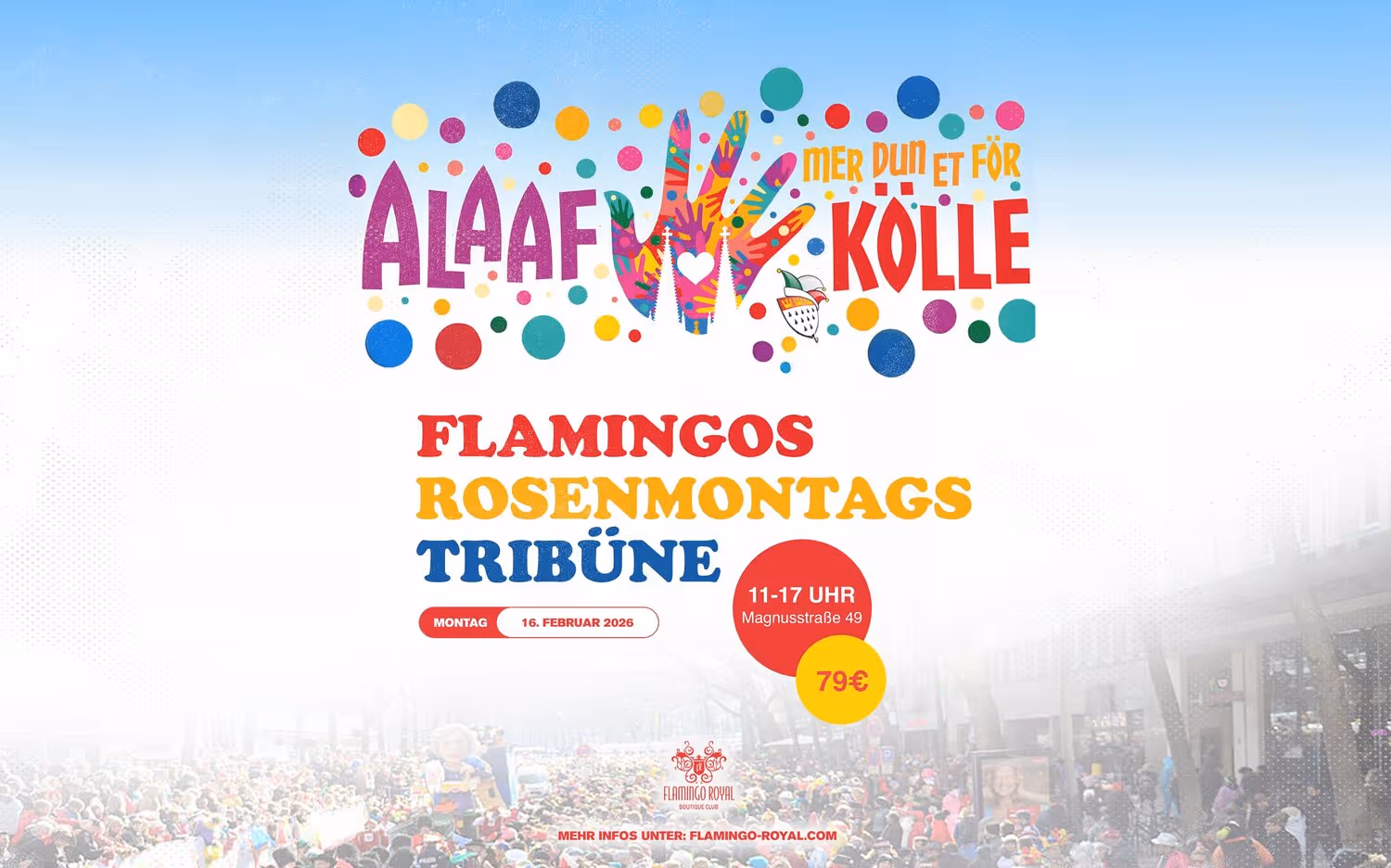 Flamingo Tribüne Rosenmontagszug