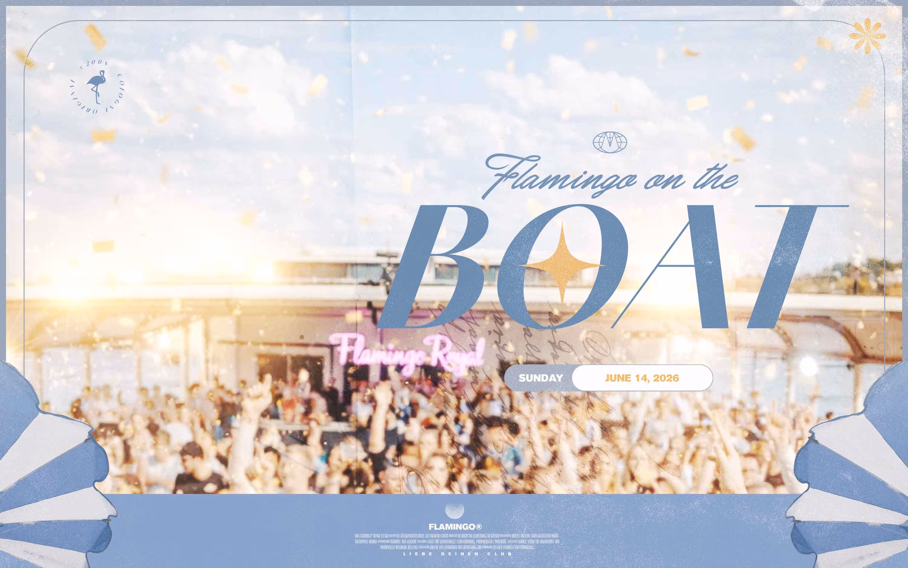 Flamingo on the Boat