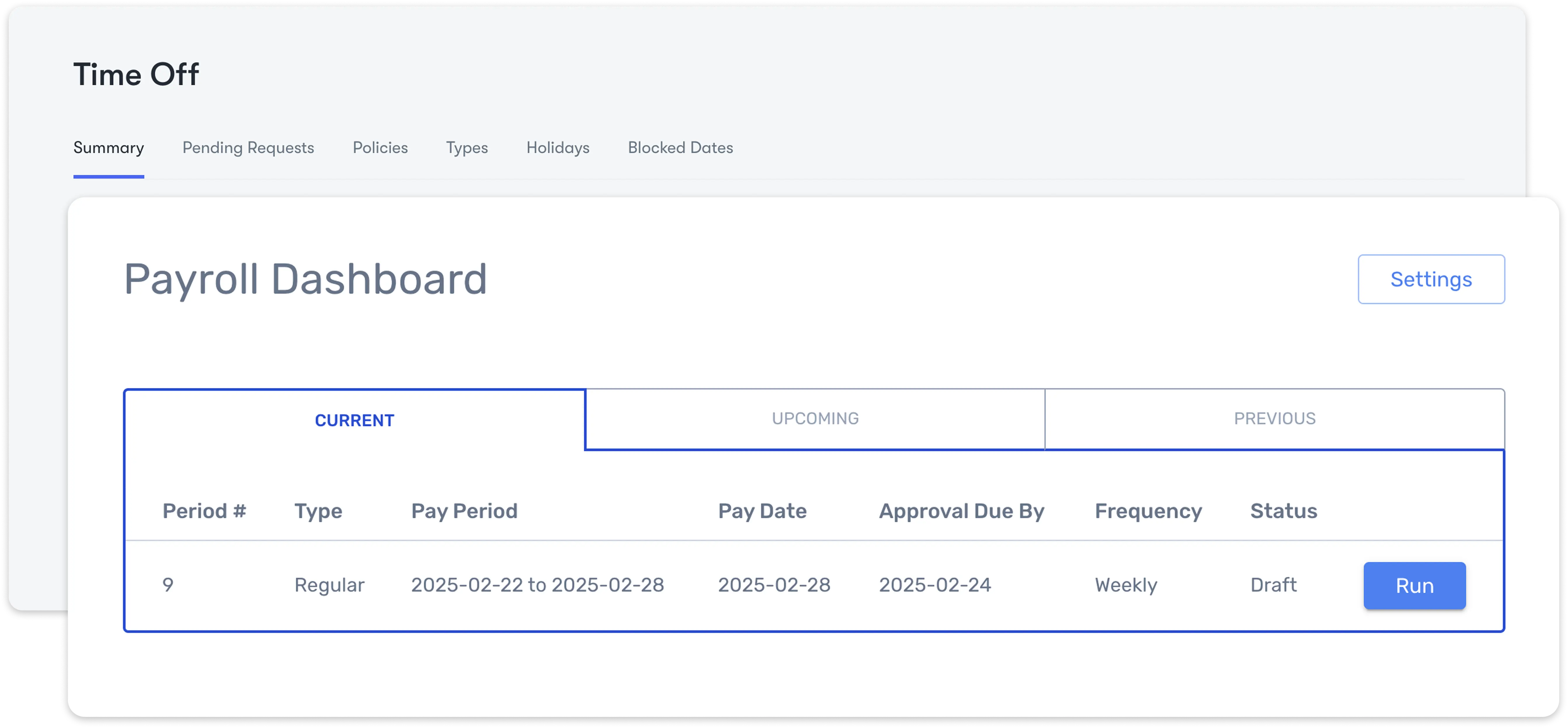 Collage HR slack integration for time off management, module