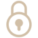 Wooden padlock icon representing security and protection