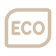 Eco label in beige and white with rounded rectangular design