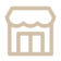 Simple storefront icon with clean, minimalist architectural outline design