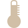 Minimalist beige padlock icon with vertical striped design