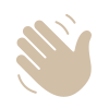 Beige hand waving, showing a simple greeting or farewell gesture