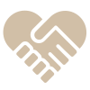 Heart-shaped handshake symbolizing unity, cooperation, and mutual understanding