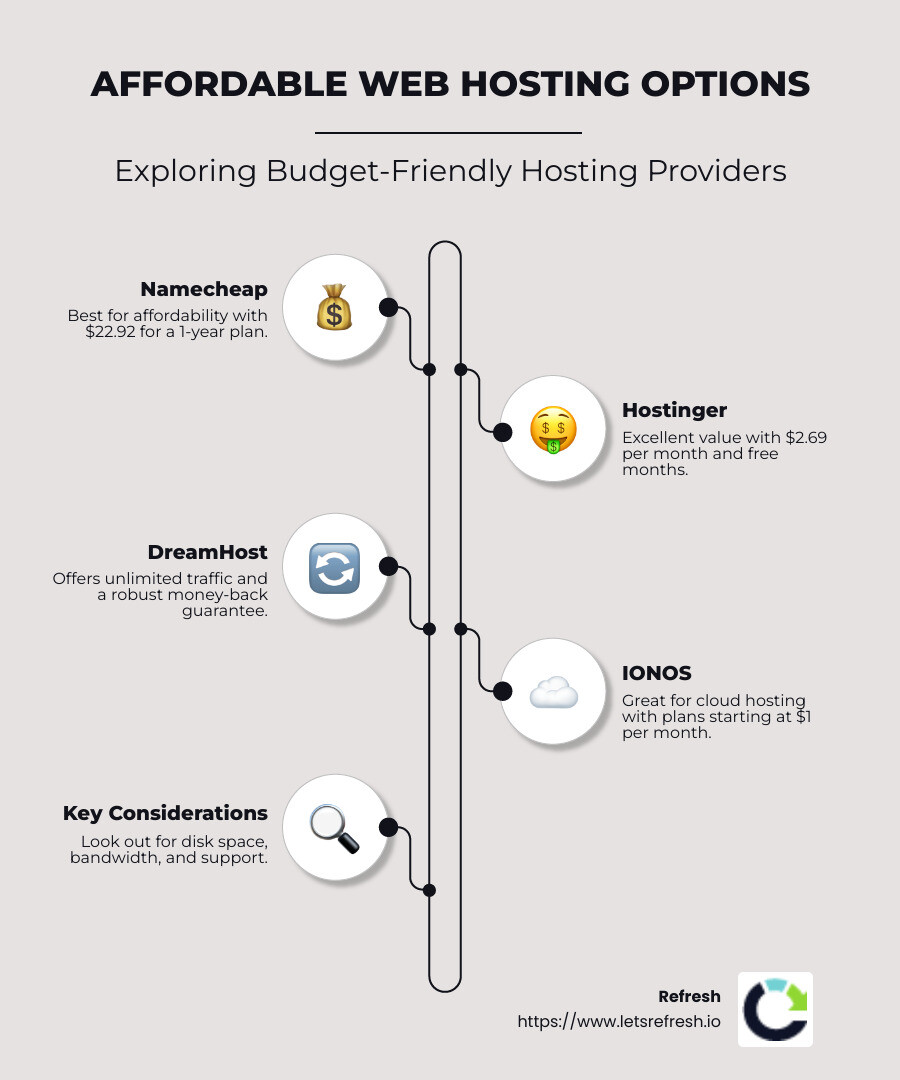 range of web hosting costs and features - cheap web hosting for small business infographic infographic-line-5-steps-neat_beige