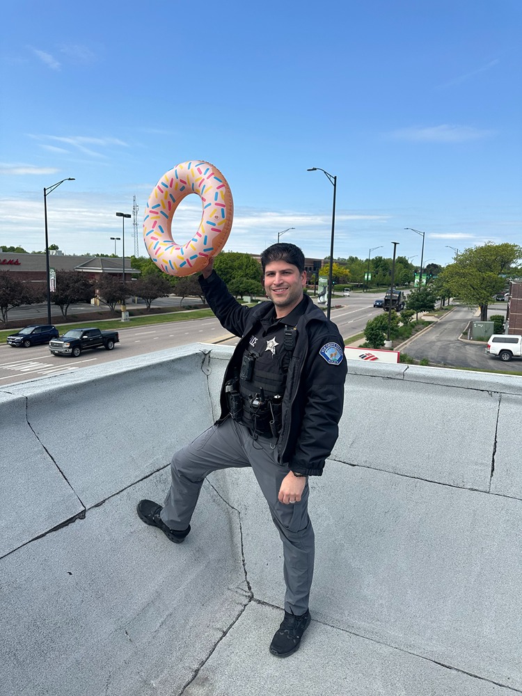 Dunkin' Cop on a Rooftop