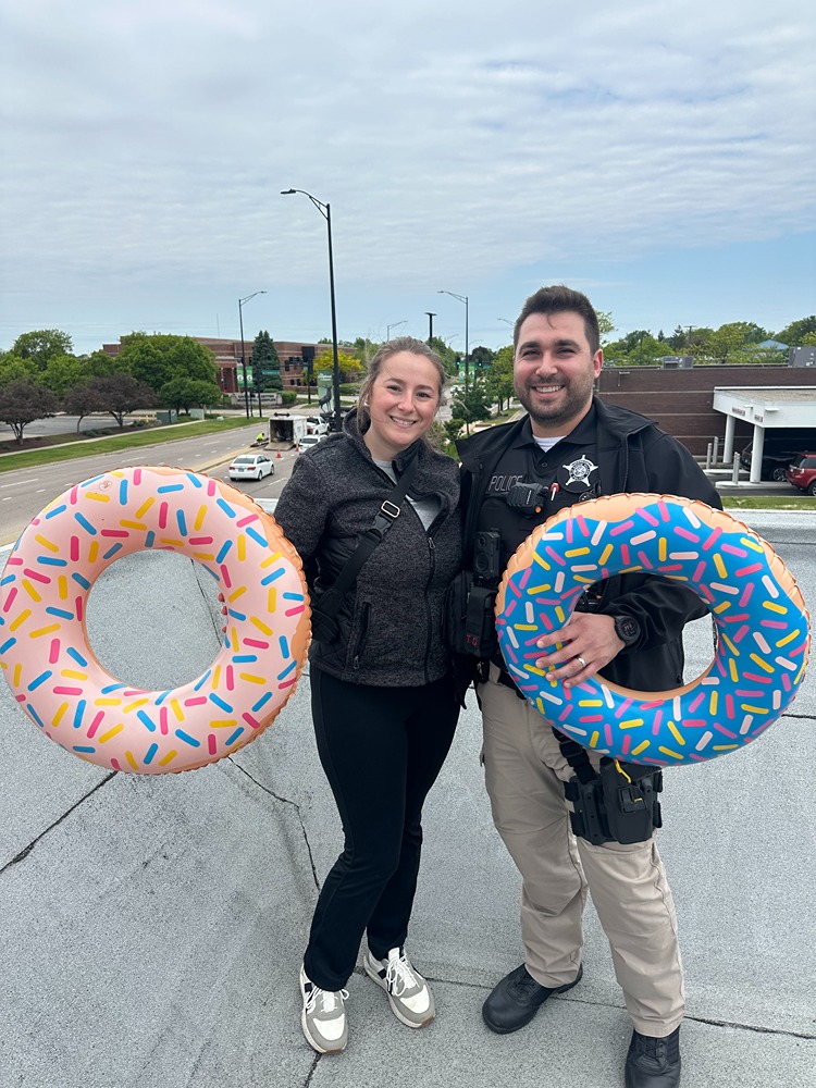 Dunkin' Cop on a Rooftop