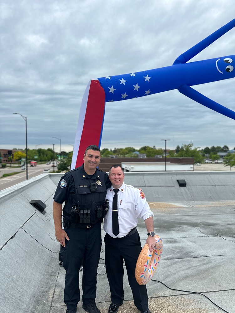 Dunkin' Cop on a Rooftop