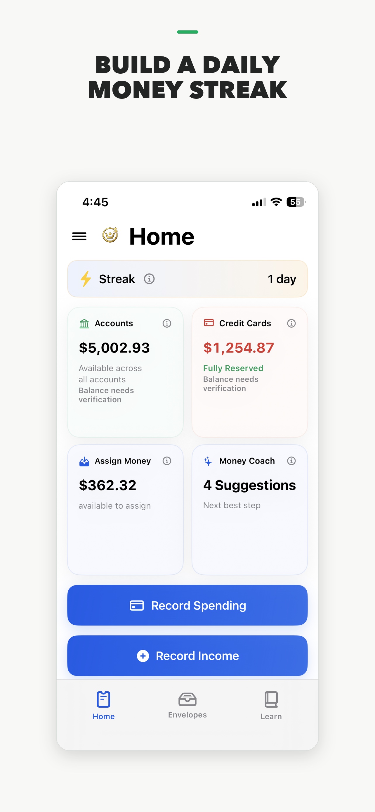 MyStreaksMoney Money Streak screen