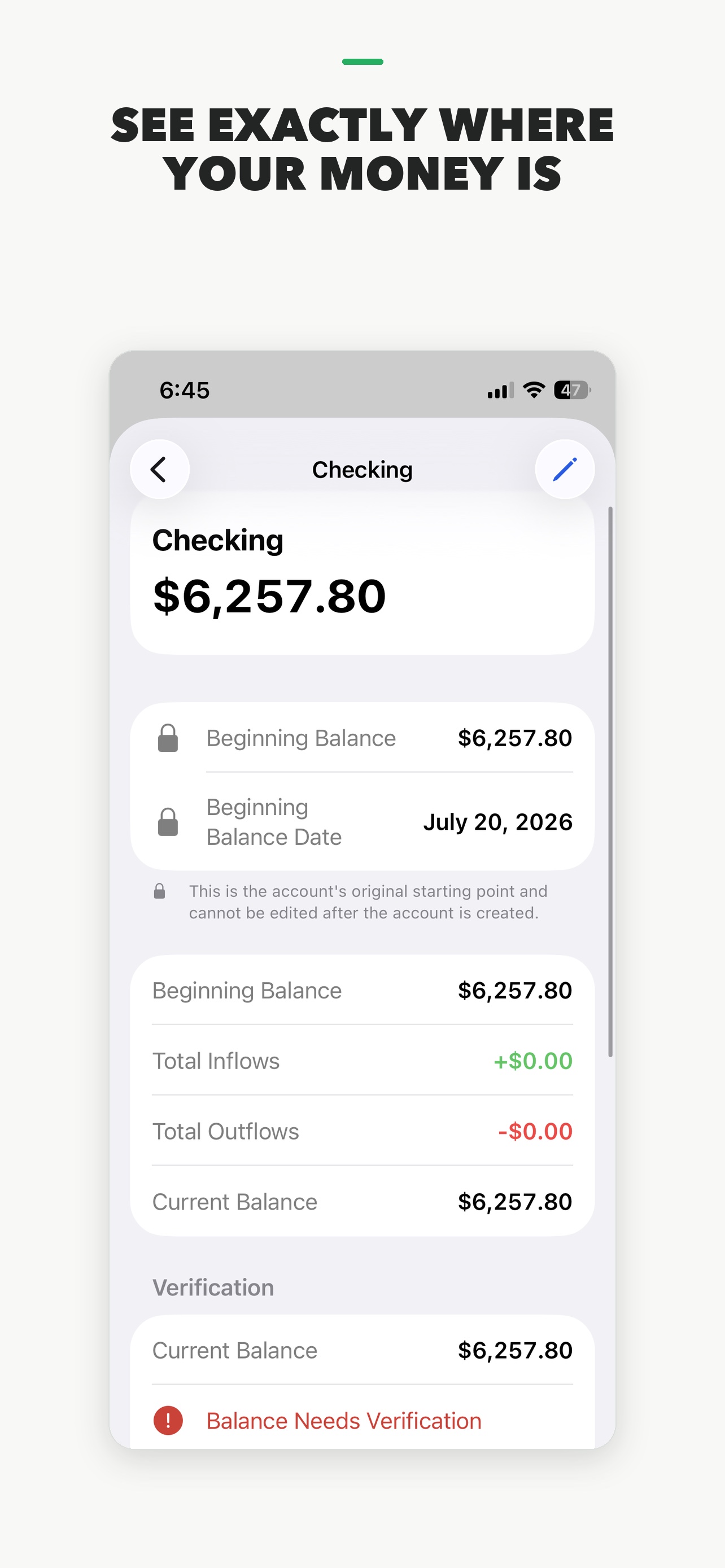 MyStreaksMoney Account Detail screen