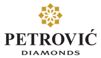 Petrović Diamonds logo with a stylized gold geometric flower above the brand name.