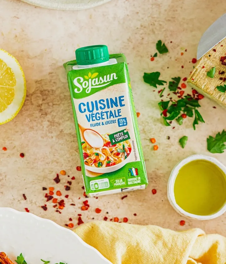 Une photo de la béchamel végétale Sojasun