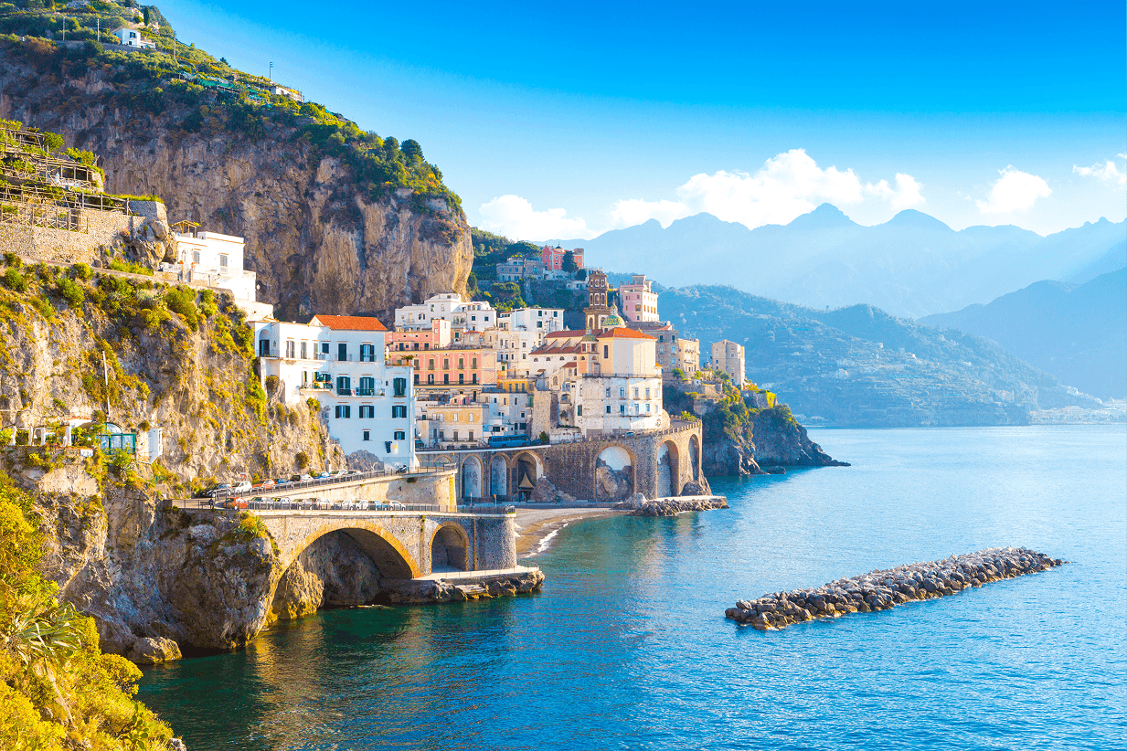 Clifftop buildings on the Amalfi Coast