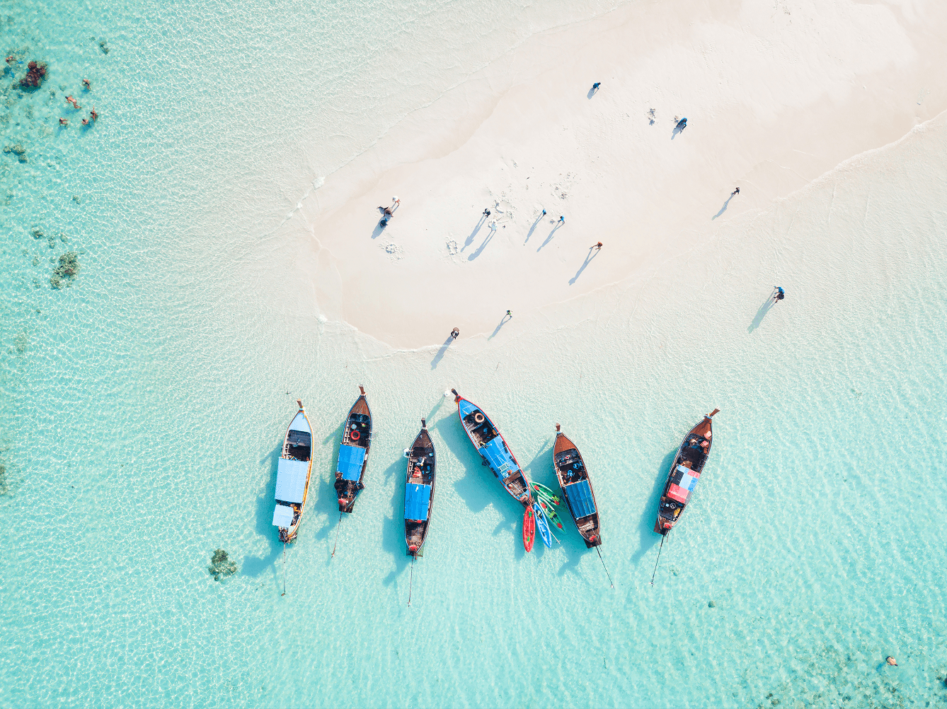 Aerial view of a tropical beach in Phuket