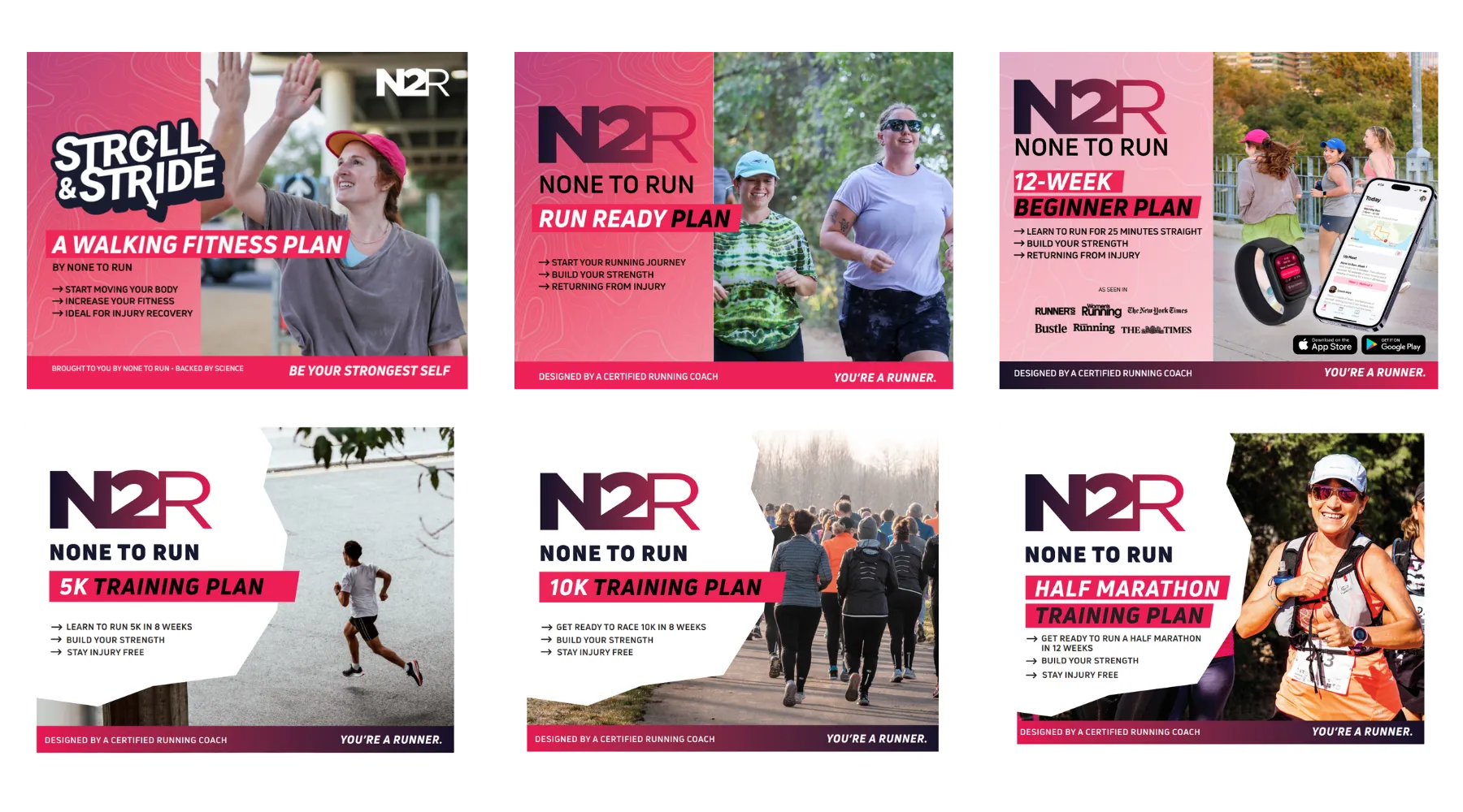 Beginner-friendly walking and running plans from None to Run