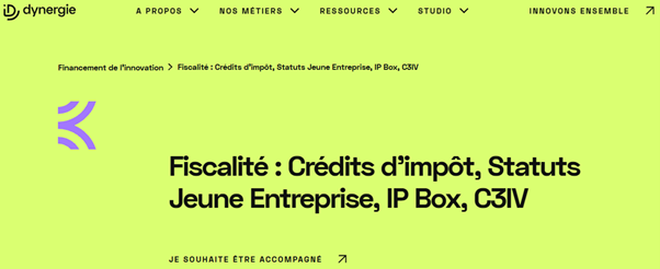 Capture d'écran du site Dynergie