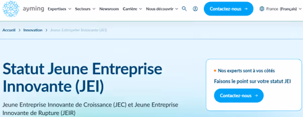 Screenshot from the Ayming website