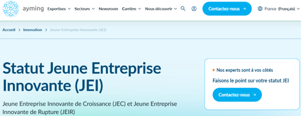 Capture d'écran issue du site Ayming