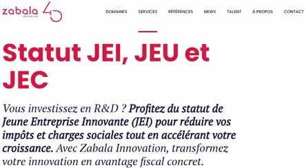 Screenshot from the Zabala Innovation website