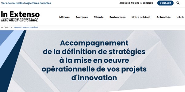 Capture d'écran du site In Extenso Innovation Croissance