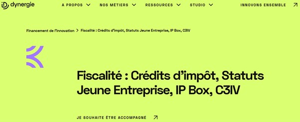 Capture d'écran du site Dynergie