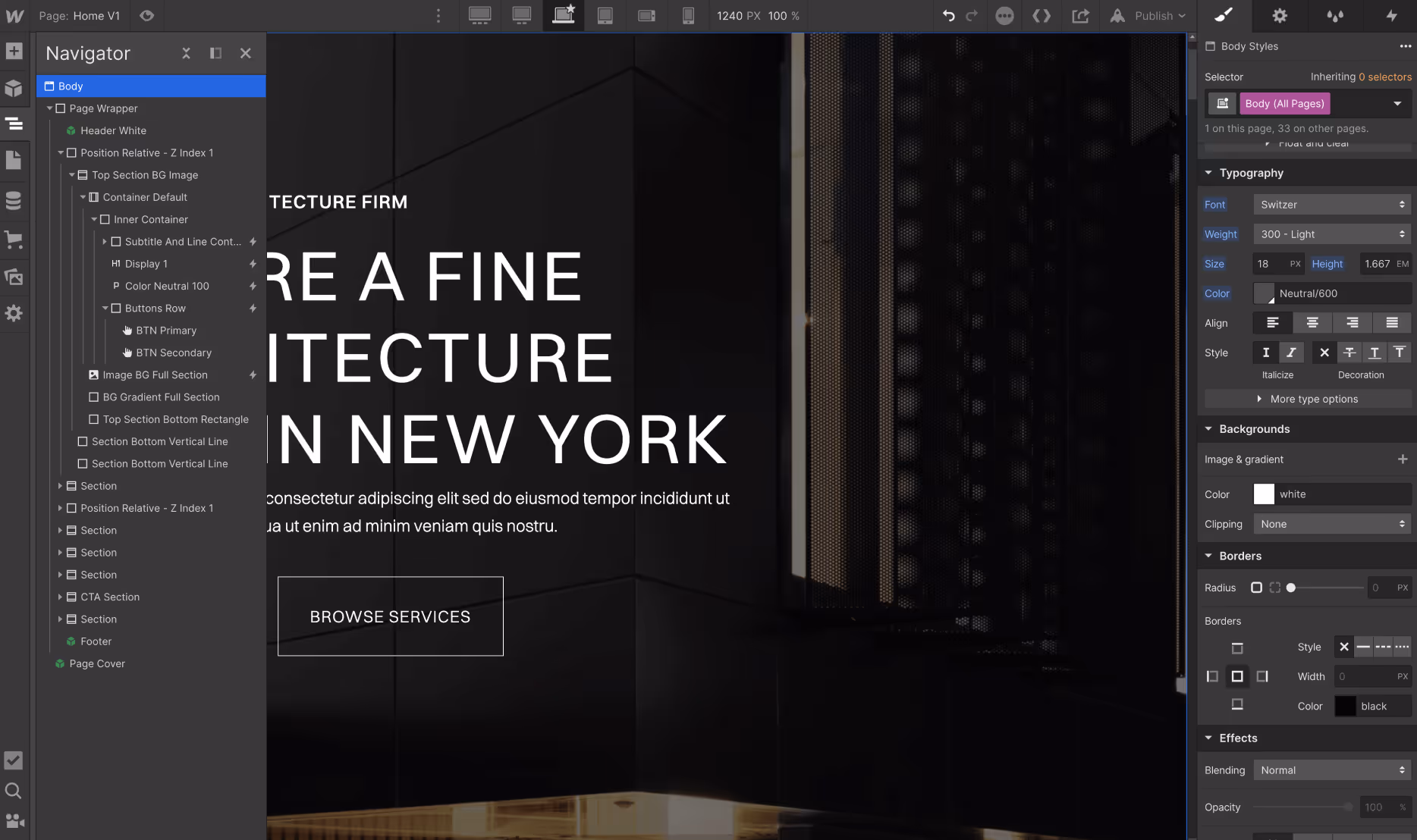 Typography - Architect X Webflow Template