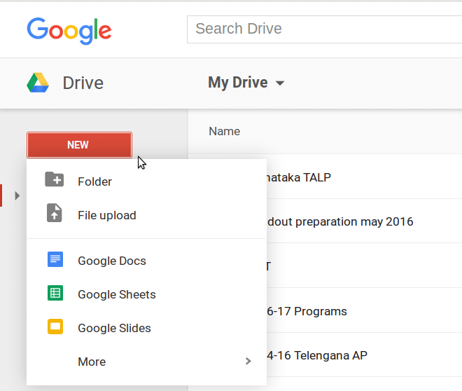 google drive folders