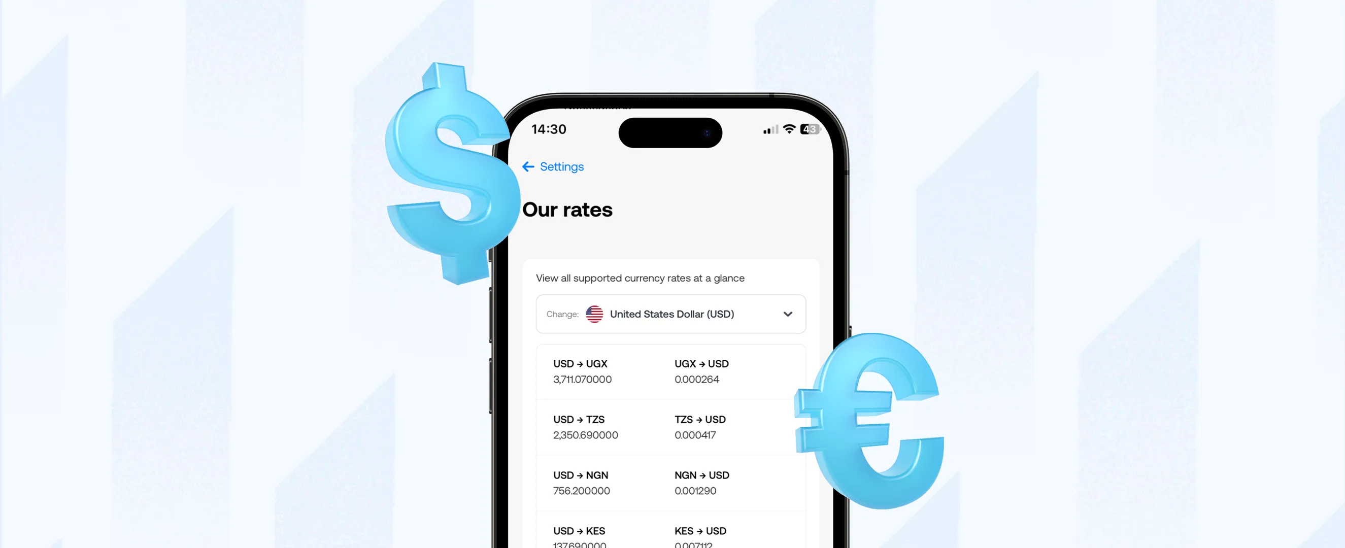Track our exchange rates on Grey with the new rates page