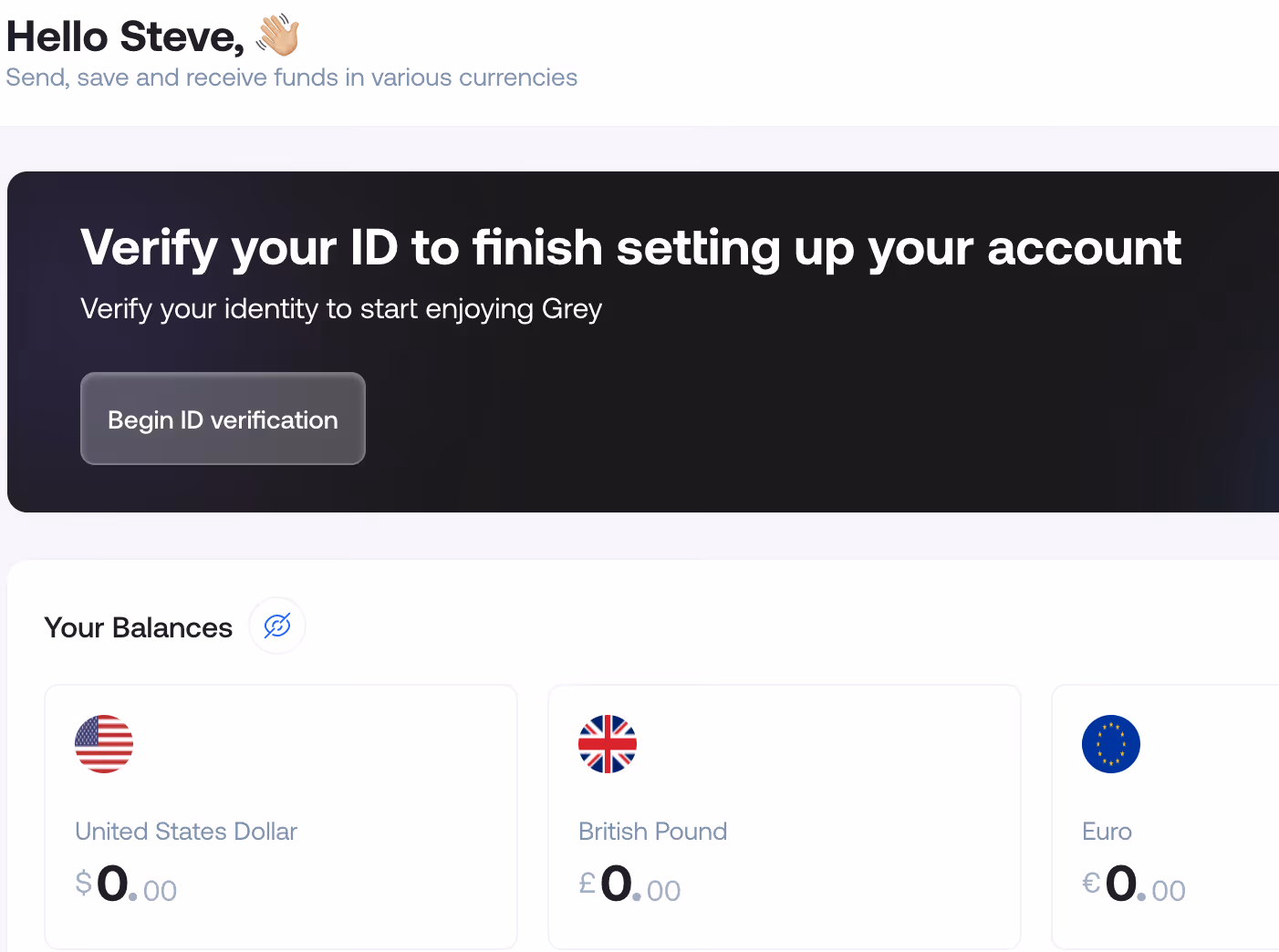 verify your account on grey to send money from Egypt to China