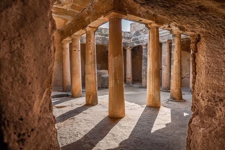 Tombs of Kings in Paphos in Cyprus summer vacation 