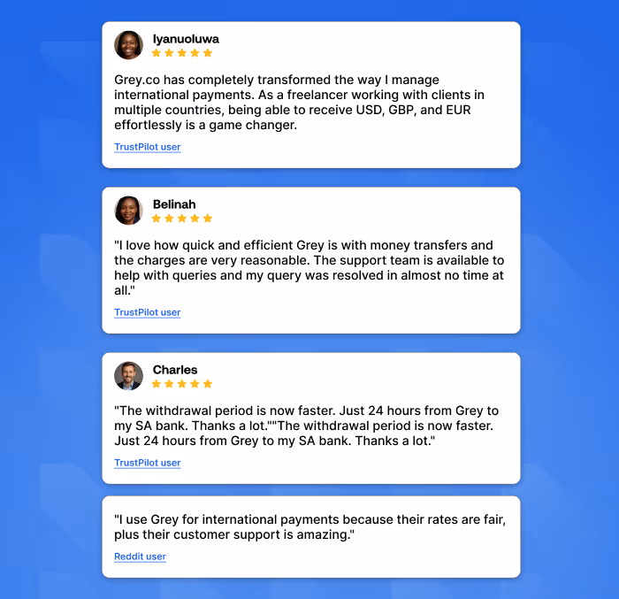 Grey finance testimonials