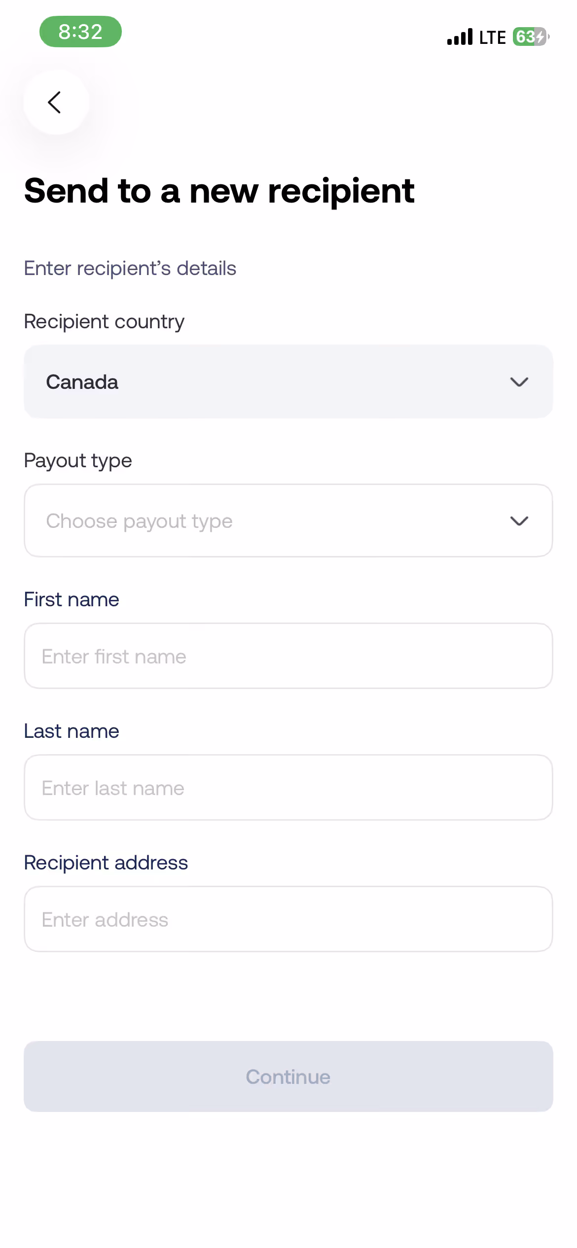 Send Canadian dollars with Grey