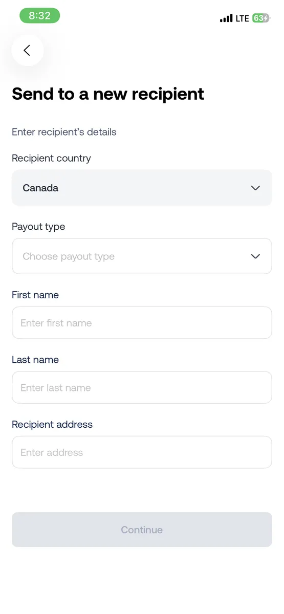 Send Canadian dollars with Grey