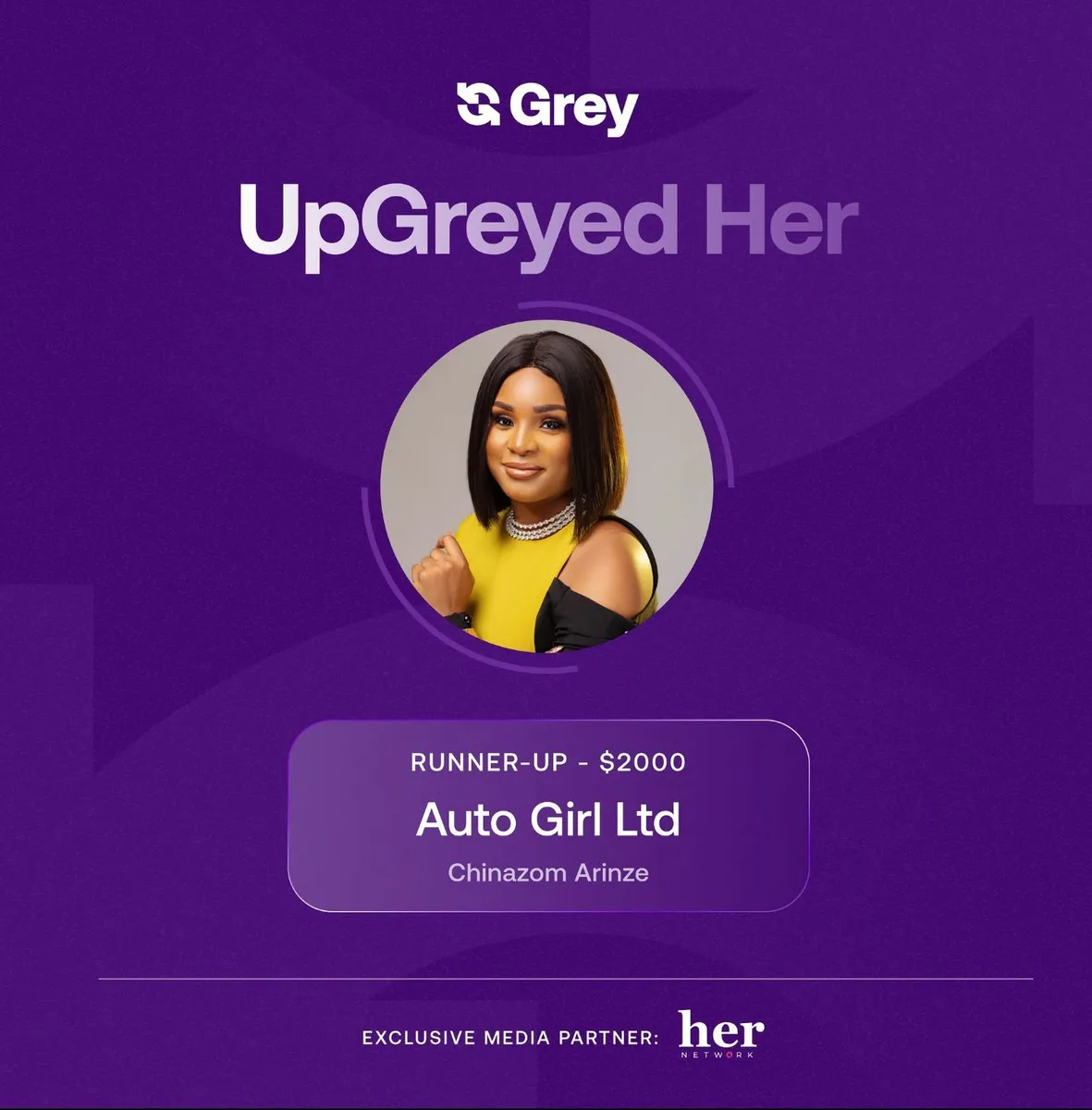 Arinze Chinazom AutoGrl UpGreyed Her runnerup
