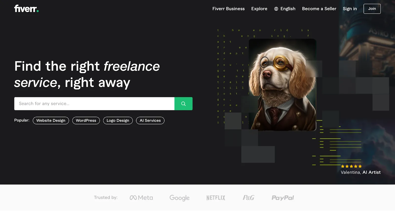 fiver's user interface