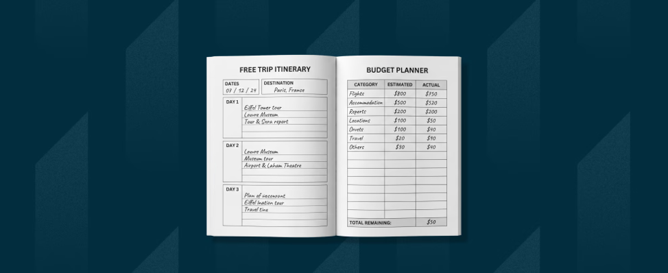 Free trip itinerary template with a built-in budget planner