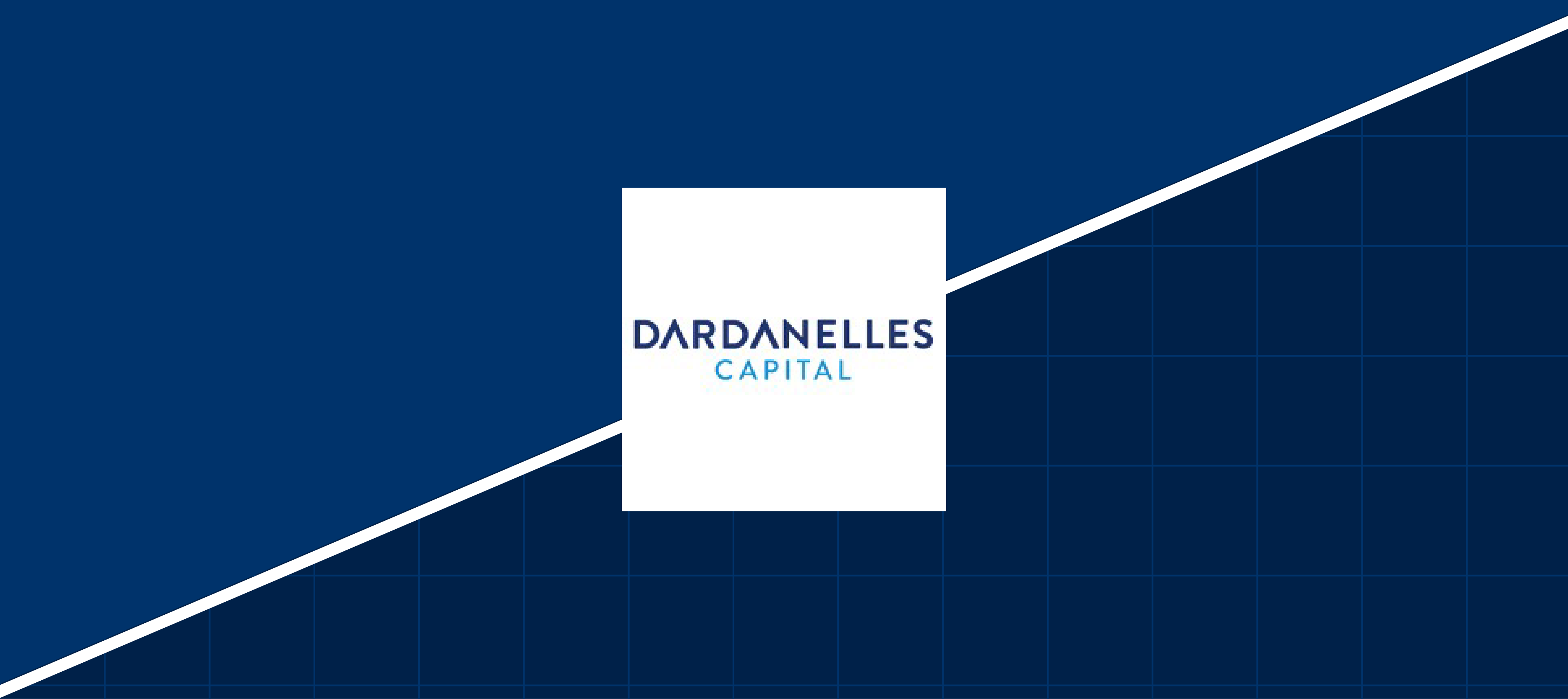 Dardanelles Capital logo with bold navy blue and light blue text on a white square background against a dark blue geometric design.