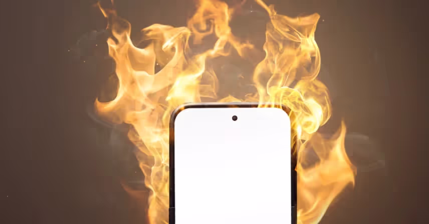 a cellphone on fire